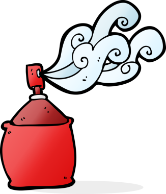 Bir insan tarafından çizilmiş çizgi film spreyi.