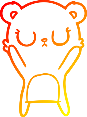 Bir insan tarafından çizilmiş barışçıl bir ayı yavrusunun sıcak çizgi çizimi