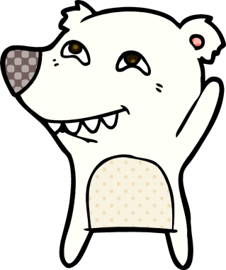 Bir insan tarafından çizilmiş kutup ayısı karikatürü