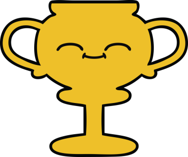 Bir insan tarafından çizilmiş sevimli bir kupa karikatürü.