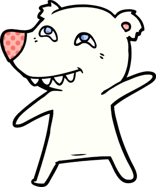 Bir insan tarafından çizilmiş kutup ayısı karikatürü