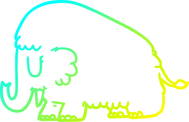 Bir insan tarafından çizilmiş bir mamut çizgi çizimi.