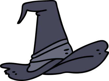 Bir insan tarafından çizilmiş ürkütücü bir cadı şapkası.