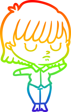 gökkuşağı gradyan çizimi bir insan tarafından çizilmiş bir karikatür kadın