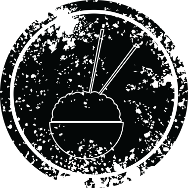 Pirinç kasesi, bir insan tarafından çizilmiş sembolik vektör çizimi