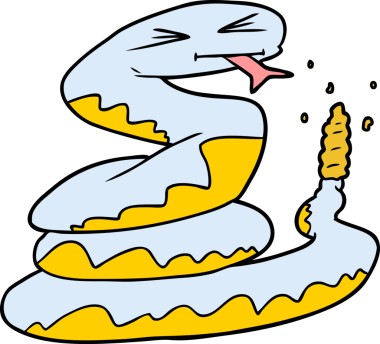 Bir insan tarafından çizilmiş çıngıraklı yılan.