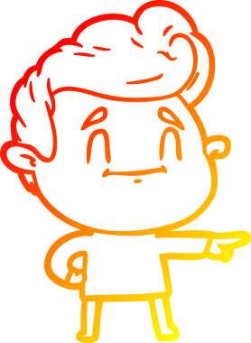 Bir insan tarafından çizilmiş mutlu bir çizgi film karakterinin sıcak çizgi çizimi