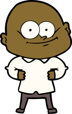 Bir insan tarafından çizilmiş kel bir adam.