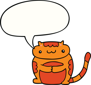 Bir insan tarafından çizilmiş tatlı bir çizgi film kedisi.