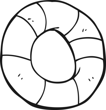 Bir insan tarafından çizilmiş siyah beyaz çizgi film hayat yüzüğü.