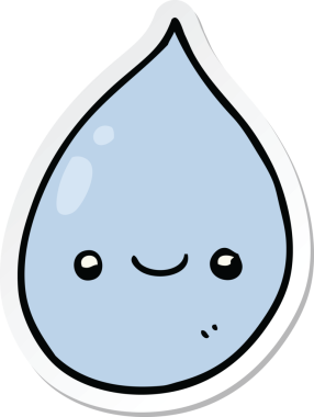 Bir insan tarafından çizilmiş karikatür yağmur damlası.