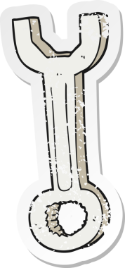 Bir insan tarafından çizilmiş çizgi film anahtarının gerilimli yapıştırması.