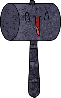 Bir insan tarafından çizilmiş karton çekiç.