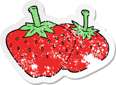 Bir insan tarafından çizilmiş karikatür çileğinin sıkıntılı çıkartması.