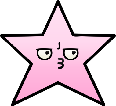 Bir insan tarafından çizilmiş yıldız balığının gölgeli karikatürü