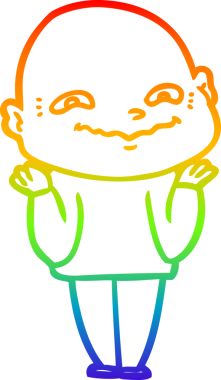 Gökkuşağı gradyan çizimi bir insan tarafından çizilmiş ürkütücü bir çizgi.