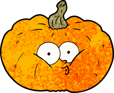 Bir insan tarafından çizilmiş bir balkabağı.