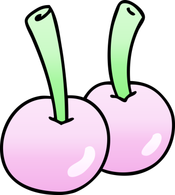 bir insan tarafından çizilmiş garip gölgeli kirazlar.