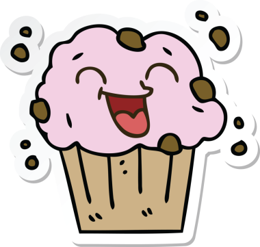 Bir insan tarafından çizilmiş garip bir el yazısı çizilmiş mutlu kek.