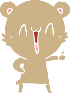 Mutlu ayı düz renkli çizgi film bir insan tarafından çizildi.