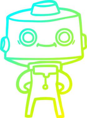 Bir insan tarafından çizilmiş soğuk gradyan robot çizimi
