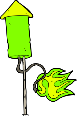 bir insan tarafından çizilmiş havai fişek karikatürü