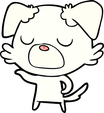 Bir insan tarafından çizilmiş çizgi film köpeği.