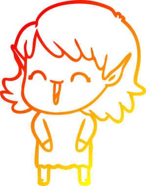 Bir insan tarafından çizilmiş çizgi film karakteri bir elf kızı çizimi