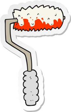 Bir insan tarafından çizilmiş karikatür boya silindiri.