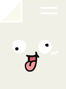 Bir insan tarafından çizilmiş bir kağıt parçasının düz renk retro karikatürü