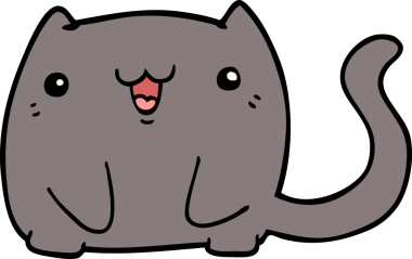 Bir insan tarafından çizilmiş çizgi film kedisi.