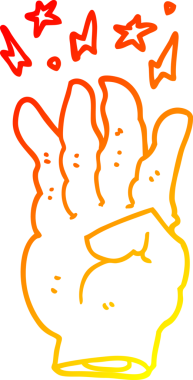 Bir insan tarafından çizilmiş, çizgi film karakteri, ürkütücü sihirli el çizimi.