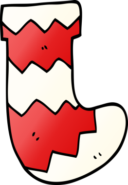 Bir insan tarafından çizilmiş karalama Noel çorabı.