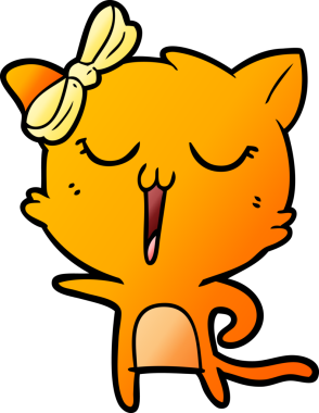 Bir insan tarafından çizilmiş çizgi film kedisi.