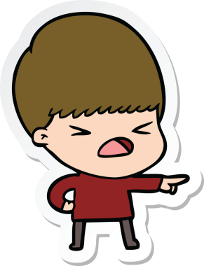 Bir insan tarafından çizilmiş bir karikatür çıkartması.