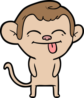 Bir insan tarafından çizilmiş komik çizgi maymun.