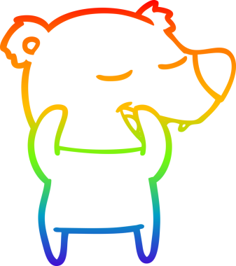 Bir insan tarafından çizilen kutup ayısının gökkuşağı gradyanı çizimi