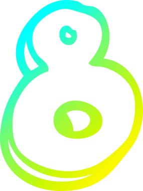 Bir insan tarafından çizilen sekiz numaralı karikatürün soğuk gradyan çizimi