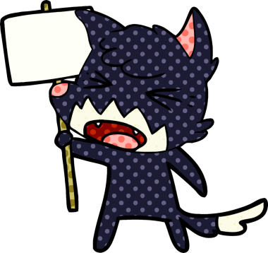 Bir insan tarafından çizilmiş kızgın çizgi film tilkisi.