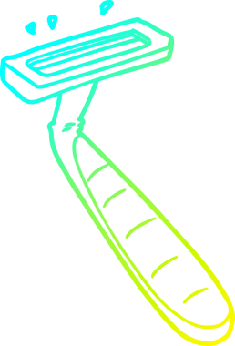 Bir insan tarafından çizilen tek kullanımlık jiletin soğuk gradyan çizgisi.