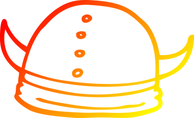 Bir insan tarafından çizilmiş bir Viking miğferinin sıcak çizgi çizimi