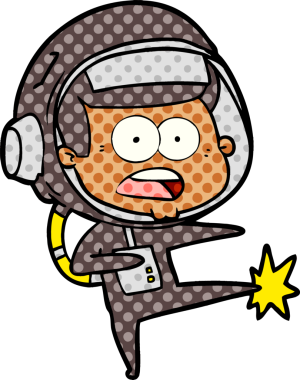 Karikatür bir insan tarafından çizilen astronot tekmesine şaşırdı