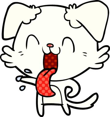 Bir insan tarafından çizilmiş nefes nefese bir köpek.