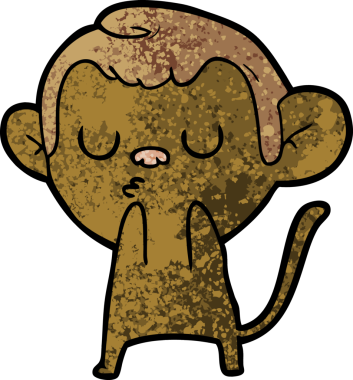 Bir insan tarafından çizilmiş çizgi maymun.