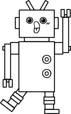 Bir insan tarafından çizilmiş robot çizimi