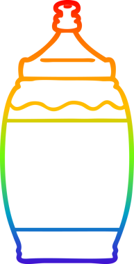 Bir insan tarafından çizilmiş bir ketçap şişesinin çizimi.