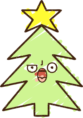 Bir insan tarafından çizilmiş Noel Ağacı Tebeşiri