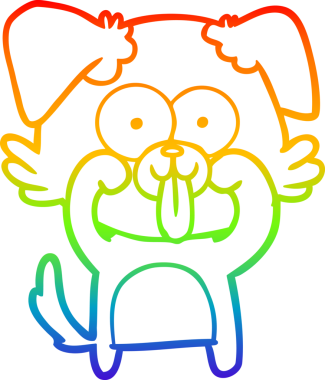 Bir insan tarafından çizilmiş dilli çizgi film köpeğinin çizimi.