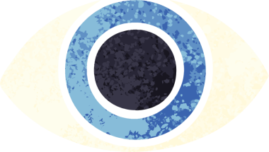 Bir insan tarafından çizilmiş retro illüstrasyon tarzı bir göz çizimi