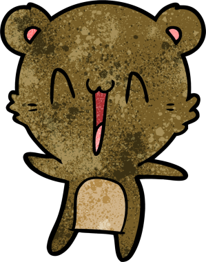 Bir insan tarafından çizilmiş mutlu ayı karikatürü